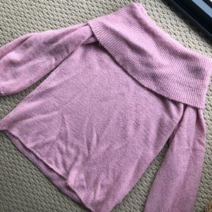 Pink Off the Shoulder Sweater